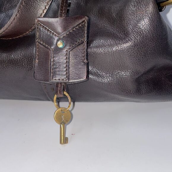 Authentic Yves Saint Laurent Brown Muse Leather Satchel - Picture 15 of 16